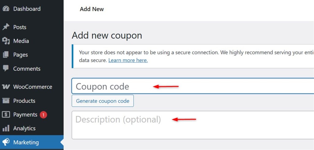 Add a new coupon